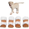 thumbnail image 4 of Zapatos de invierno para mascotas Botas cálidas Velcro antideslizante Caqui, 4 of 4
