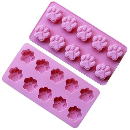 

2 Pack Value Silicone Molds Mini Pet Paw Print Animal Paw Print for Homemade Dog Treats Baking Chocolate Candy Oven Microwave Freezer Safe (Mini Paw (2 Pack))