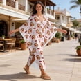 thumbnail image 4 of Xixirimido Guinea Pigs Cherries Pink Print Women Kaftan Dresses Plus Size Beach Cover Up Deep V-Neck Batwing Sleeves Swimsuit Coverups Summer Caftan Dress, 4 of 7