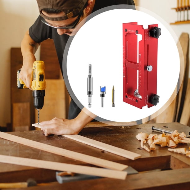 Kit de plantilla de bisagra de puerta, práctico y de fácil instalación, kit de instalación de cerradura de puerta para uso profesional y de bricolaje.