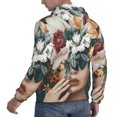 thumbnail image 6 of Wukai Floral Head Dreamscape Print Men Hoodies Fleece Sweatshirts Long Sleeve Sweaters Pullover Fall Outfits Winter Clothes-Small, 6 of 7