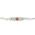 thumbnail image 2 of 925 Sterling Silver and 10K Yellow Gold Ecstasy Mystic Topaz White Moissanite and White Lab Grown Diamond Tennis Bracelet for Women (2.02 Cttw, Gemstone Birthstone, Fully Adjustable up to 9 inch), 2 of 4