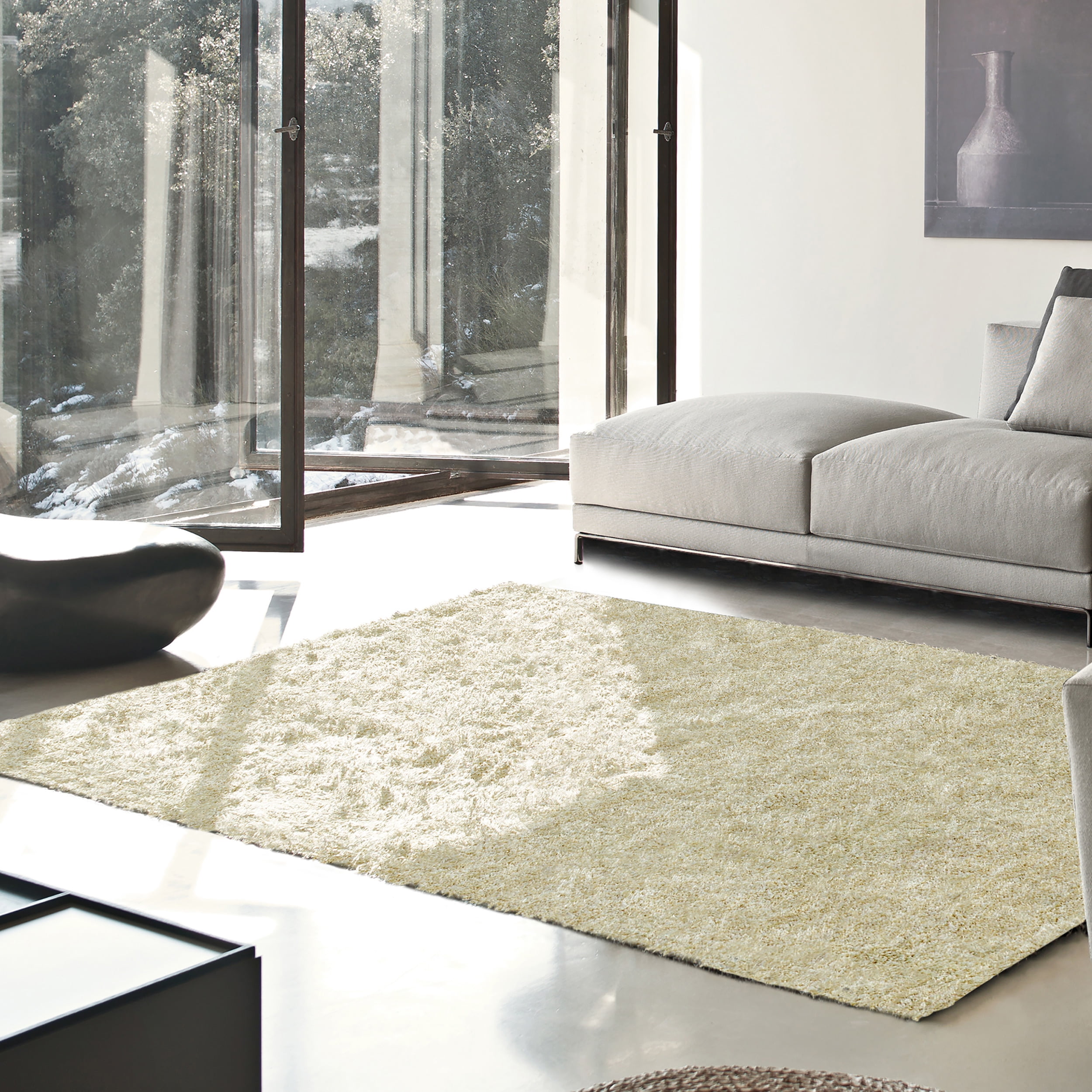 Superior Shag Boho Plush Indoor Area Rug, Ivory, 3' x 5'