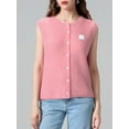 thumbnail image 3 of Komoo Women Vintage Knit Tank Top Sleeveless Crewneck Button Down Summer Sweater Vest Streetwear, 3 of 7