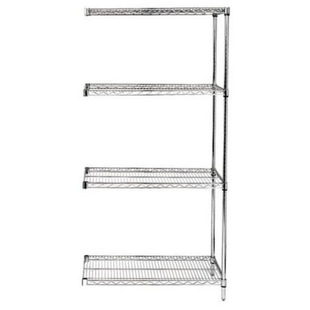 

4-Shelf Stainless Steel Wire Shelving Add-On Unit - 21 x 24 x 63 in.