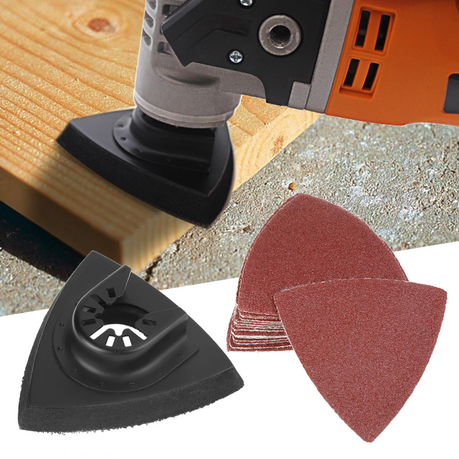 3pcs Triangular Sanding Bade Pad Quick Release Oscillating Multi Tool For Bosch 