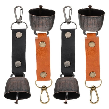 WRITWAA 4Pcs Outdoor Bell Aluminum Keychain with Loud Sound for Dogs