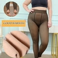 thumbnail image 2 of Fgnfyis Women Warm Solid Translucent Thermal Winter Tights for Women Plus Size Leggings 380G Thick Lined Pantyhose with Feet Black, 2 of 9