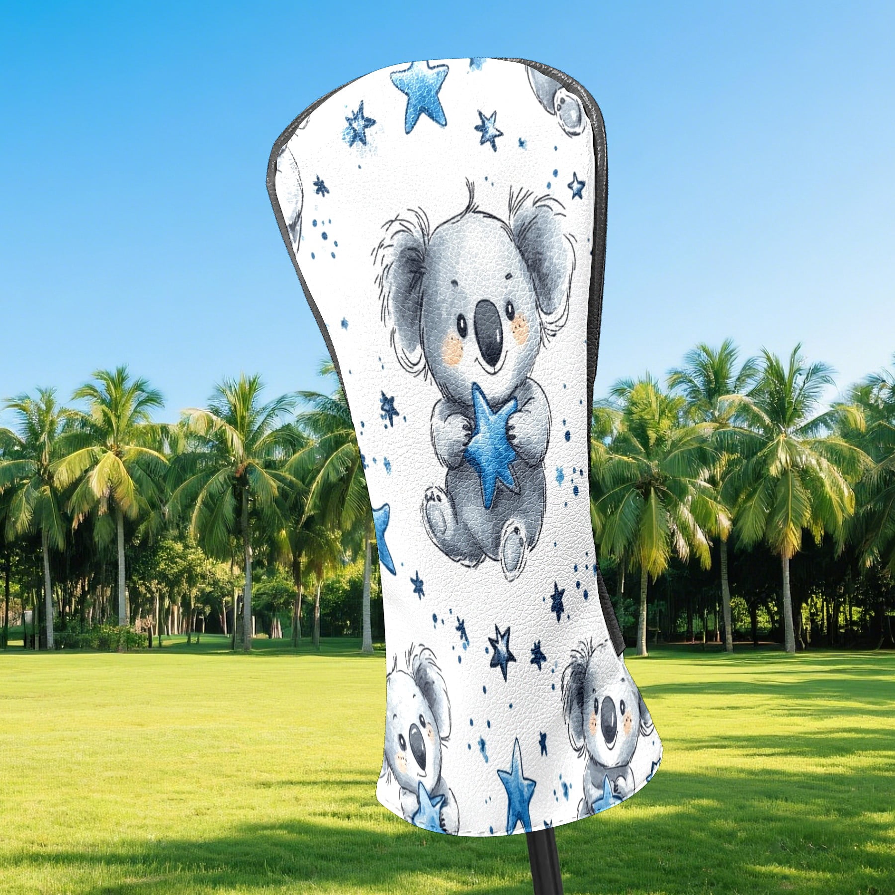 Golf Club Covers PU Leather Waterproof Head Covers for Fairway Woods Hybrids Star Koala