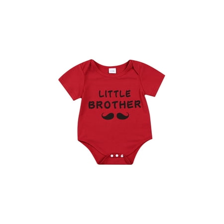 

Binwwede Newborn Baby Boy Romper Clothe Little Brother Romper Short Sleeve Jumpsuits One Piece Outfit MHX