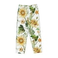 thumbnail image 4 of Xecao Watercolor Bright Sunflowers Women's Straight Lounge Pajama Pants: The Epitome of Relaxed Sleepwear, 4 of 9