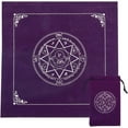 thumbnail image 1 of Cloth Tarot Table Cloth Pentagram Gothic Cards Bag Square Table Cover Divination Velvet with Tarot Drawstring Pouch Set Tarot Card Gift for Supplies 19.5Inch-Purple, 1 of 9