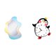 thumbnail image 1 of Espejo acrílico ondulado moderno y reloj de pared de madera con forma de pingüino de dibujos animados. Un espejo de maquillaje decorativo ideal para e, 1 of 8