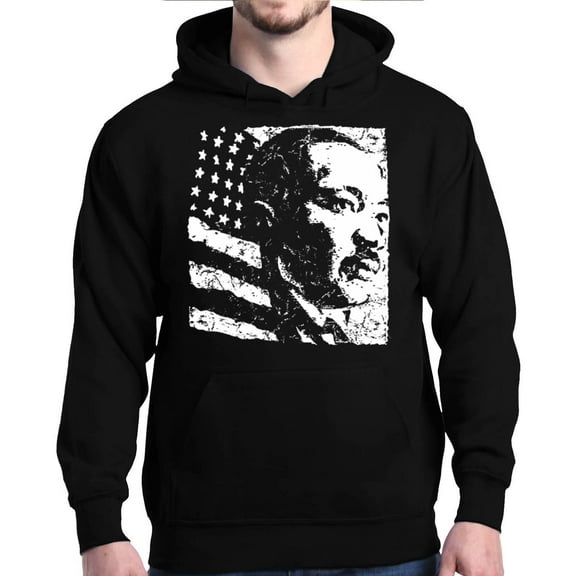Shop4Ever Men's Martin Luther King Jr. Hooded Sweatshirt Hoodie XXXXX-Large Black