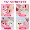 thumbnail image 6 of ACDANC Cat Grooming Bag for Trimming Nails and Bathing Adjustable Cat Grooming Cleaning Bag Cat Restraint Bag Anti-Scratch and Bite Bag Cat and Dog Grooming Nail Clipping Teeth Ear Cleaning,Pink, 6 of 7