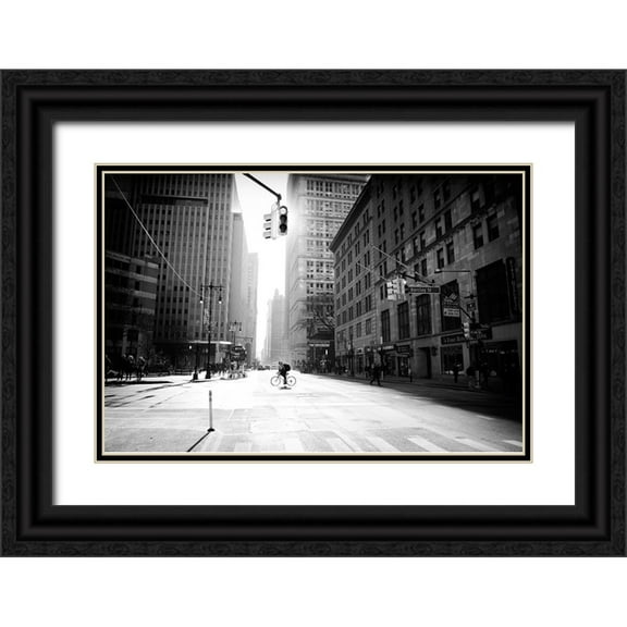 Froyda, Martin 14x11 Black Ornate Wood Framed with Double Matting Museum Art Print Titled - Manhattan - Street Photography