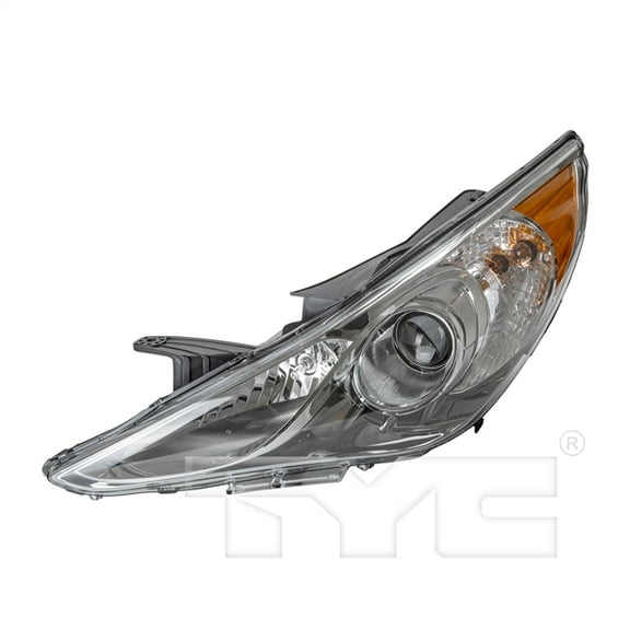 Headlight Front Lamp for 11-14 Hyundai Sonata Chrome Bezel Left Driver Fits 2012 Hyundai Sonata