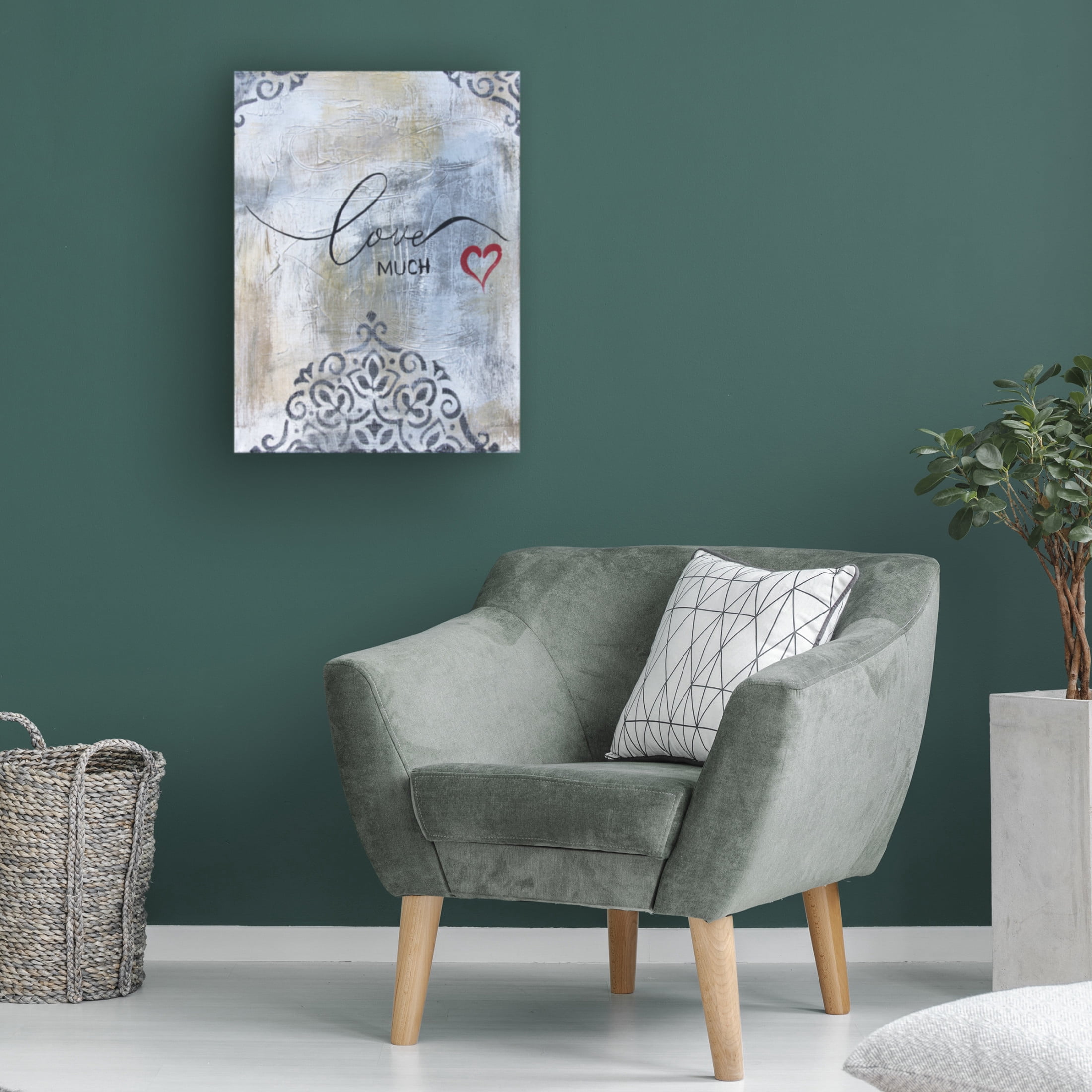 Canvas Wall Art - Jean Plout 'Gold And Grey Sentiment A4' Wall Art for Living Room, Bedroom, or Office Décor by Trademark Fine Art - 18 x 24 Inches