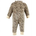 thumbnail image 4 of Hudson Baby Infant Girl Plush Jumpsuits, Red Rose Leopard, 6-9 Months, 4 of 4