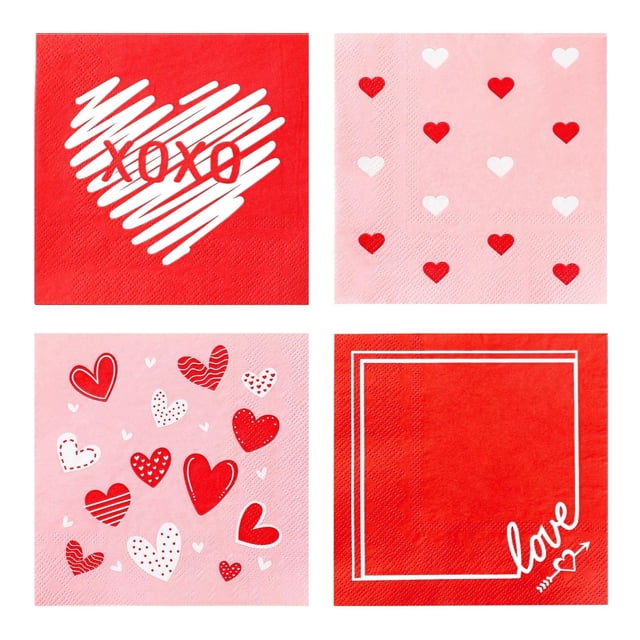 Servilletas de papel Winoo Design Valentine, 3 capas, 100 unidades, 25 x 25 cm