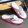 thumbnail image 3 of Rokment Mens Orthopedic Flip Flops Comfortable Non Slip Air Cushion Arch Support Walking Slip on Thong Beach Slippers Barefoot Water Sandals for Indoor Outdoor Hot Pink Size 9, 3 of 4