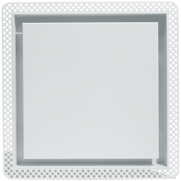 Fittes Support d'Évacuation Affleurant [Lite], Housse de Ventilation de Salle de Bain Minimaliste en Plastique ABS pour Ventilateur, Mise à Niveau pour Mur Ou Plafond, Installation Pro, – 14"x14 Pouces – Blanc Coton