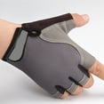 thumbnail image 3 of NIBOLOG Unisex Half Finger Breathable Anti Slip Magic Tape Weight Lifting Cycling Gloves, 3 of 8