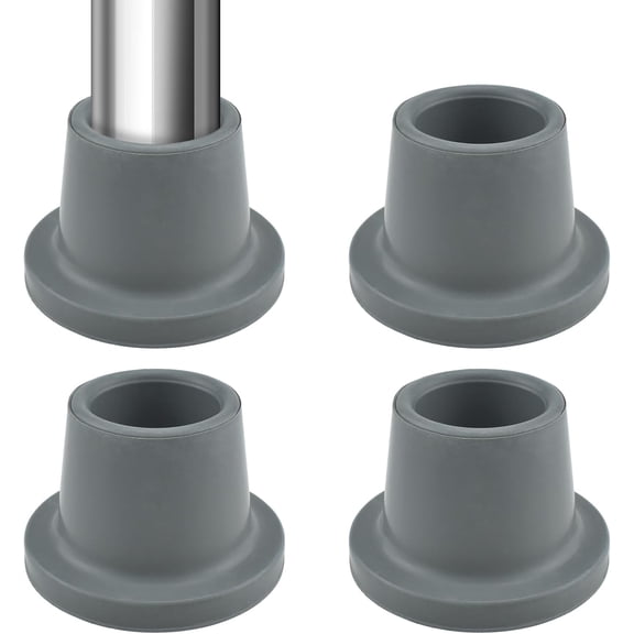 Shower Chair Feet Replacement, Heavy Duty Non Slip Rubber Suction Cup Feet, Metal Insert Reinforced Shower Chair Leg Tips for Shower Stool, Shower Bench and Bath Chair, 4 Pack Gray