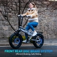 thumbnail image 3 of HOVERMAX 750W Electric Bike 20X4.0" Electric Bicycle for Adults with Removable 48V 12Ah Battery, 7 Speed Commuter Bike for Man Woman, BLack - UL2849, 3 of 8
