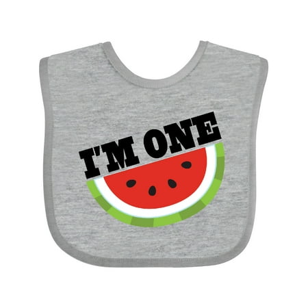 

Inktastic I m One 1st Birthday Watermelon Gift Baby Boy or Baby Girl Bib