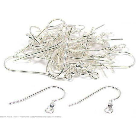 Fish Hook Ear Wire Findings - 40 French Ear Wires Fish Hook Sterling Silver Earrings