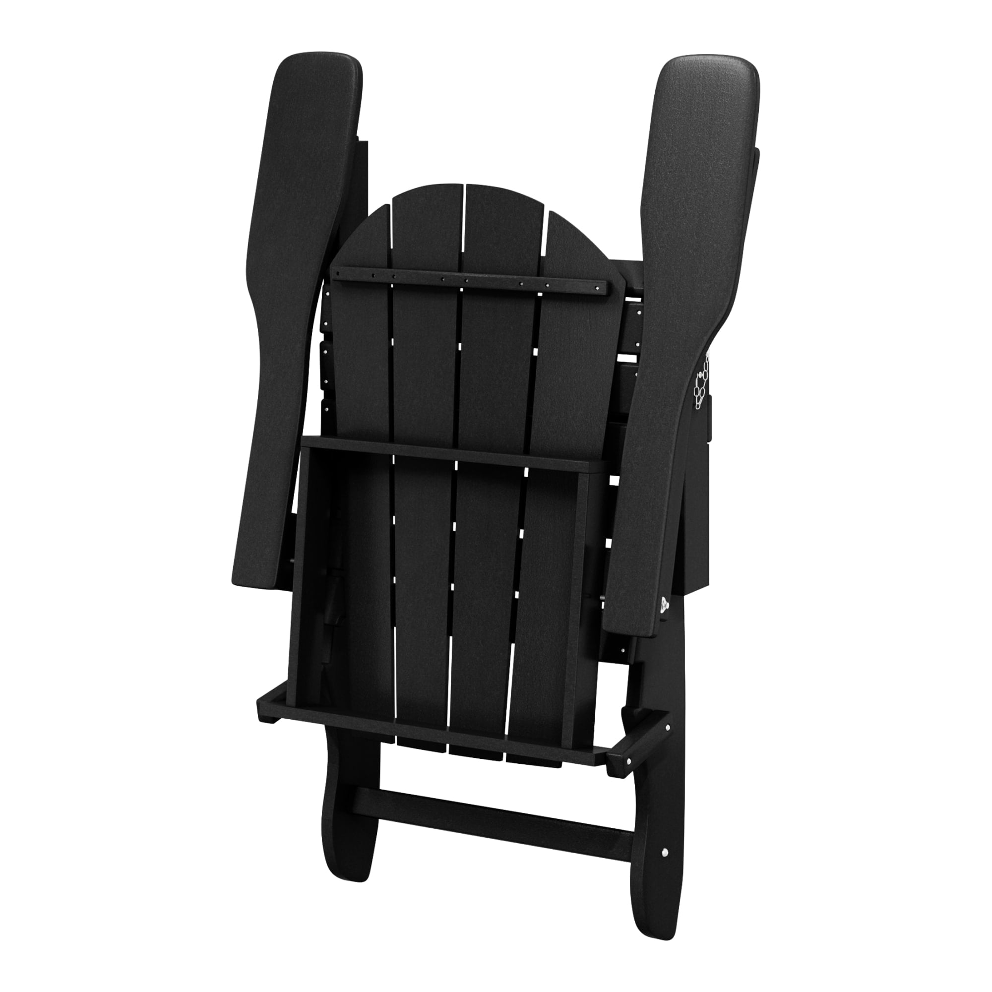 WestinTrends Malibu 3-Pieces Adirondack Chairs Set with Side Table, All Weather Outdoor Seating Plastic Patio Lawn Chair Folding for Outside Porch Deck Backyard, Black