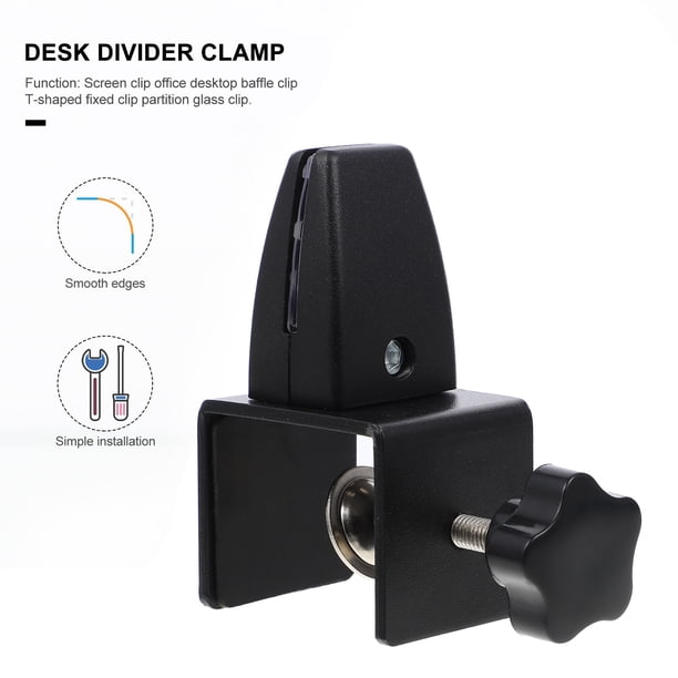 unbranded Clip Ajustable Para Panel Divisor De Escritorio En Aleación De Negro Resistente Y Antióxido