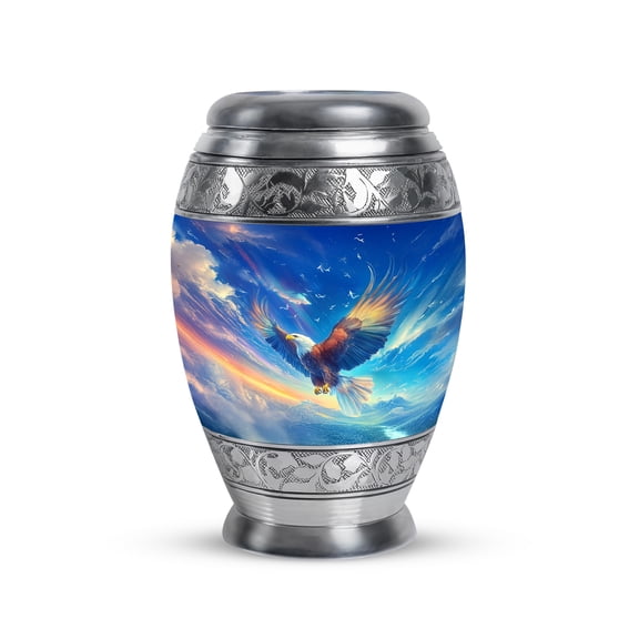 MUKTIVE Keepsake Eagle Urn for Adult Ashes - Cremation Urns for Adults Human Ashes - Blue Decorative Urns for Men & Women - 3 Inch Mini Urn for Cremated Remains