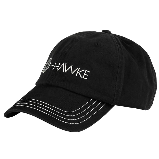 Gorra Ajustable de Algodón Desgastado Hawke Negra y Gris