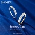 thumbnail image 3 of Anillos de aniversario MOOSEA Moissanite de 5 piedras en oro blanco de 14 quilates, 3 of 7