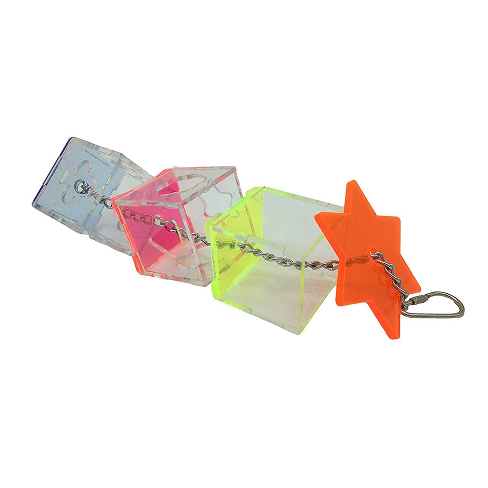 BIMZUC Acrylic Hexagram Multilayer Bird Biting Toy Foraging Food Bowl Parrots Feeding Box Pet Supplies Accessory (6.69 inches / 17 cm) - Entertaining & Durable Birdcage Toy