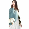 thumbnail image 5 of Seagull Chiffon Yarn Silk Hair Scarf for Women - Breathable Translucent Lightweight Wrap Shawl - 180x73cm Size Accessory, 5 of 6