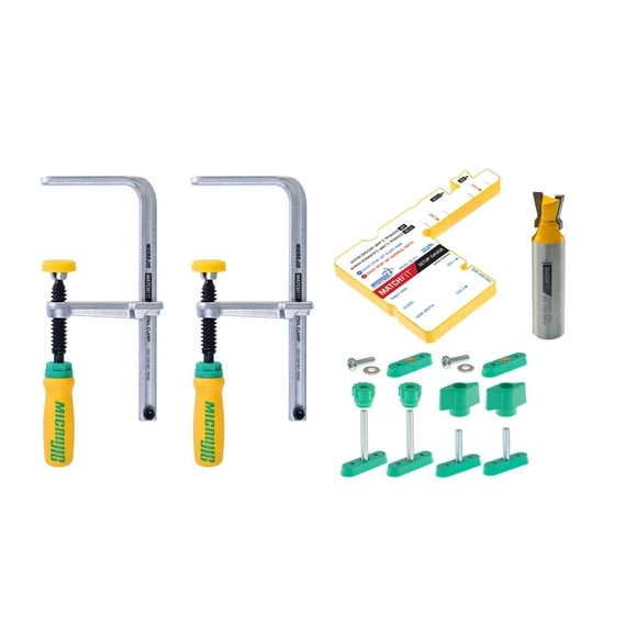 MICRO JIG MATCHFIT Dovetail Clamp Pro, Green/Yellow/Silver, DVC-1177K2