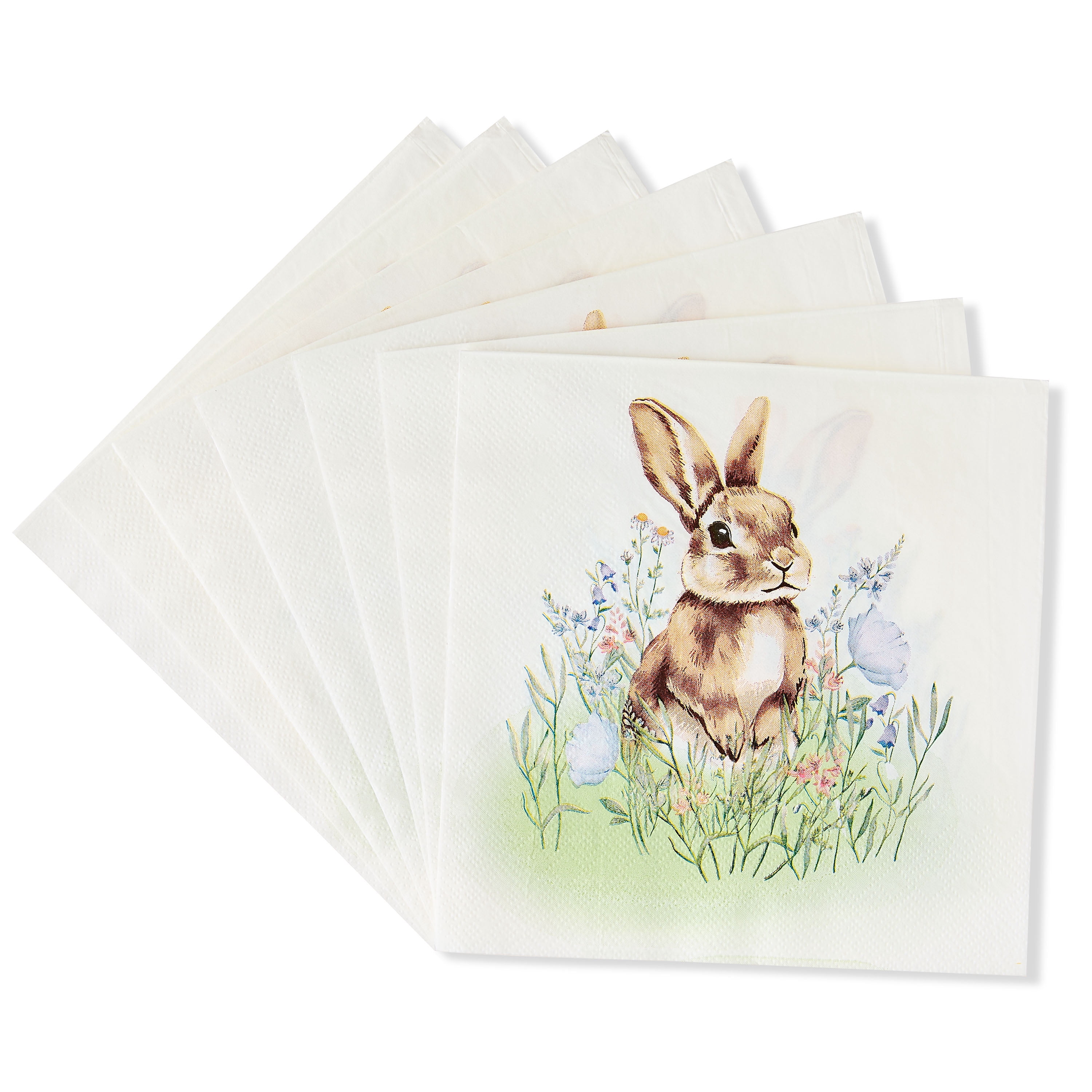 6.5" x 6.5" Multicolor Bunny Paper Napkins, 16 Count, Easter by Way To Celebrate