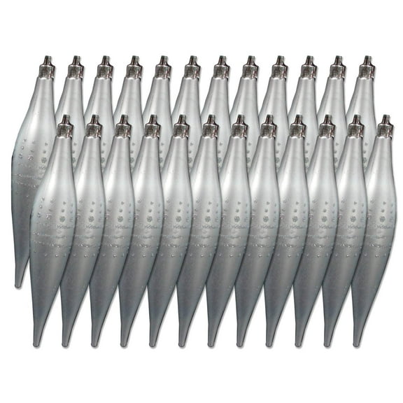 24 Pack Silver Finial Ornaments with Dot Design