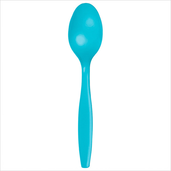 Premium Plastic Spoons Bulk Bermuda Blue,Pack of 50