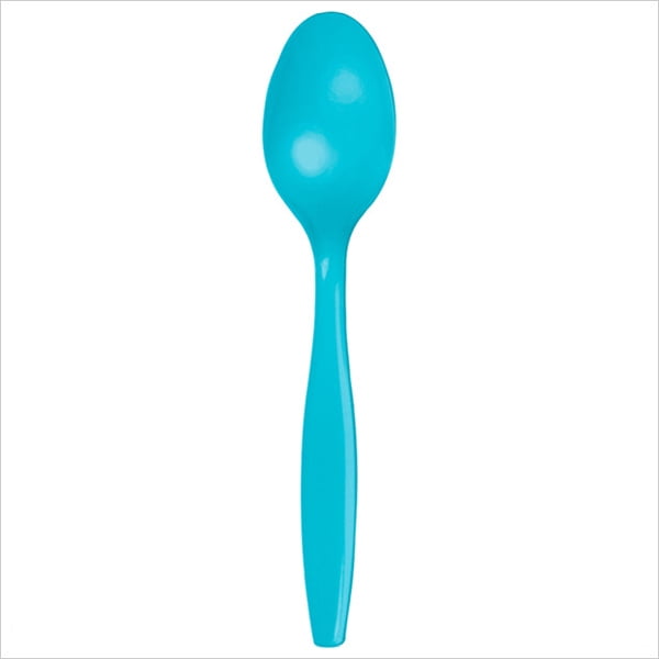 Premium Plastic Spoons Bulk Bermuda Blue,Pack of 50 EA