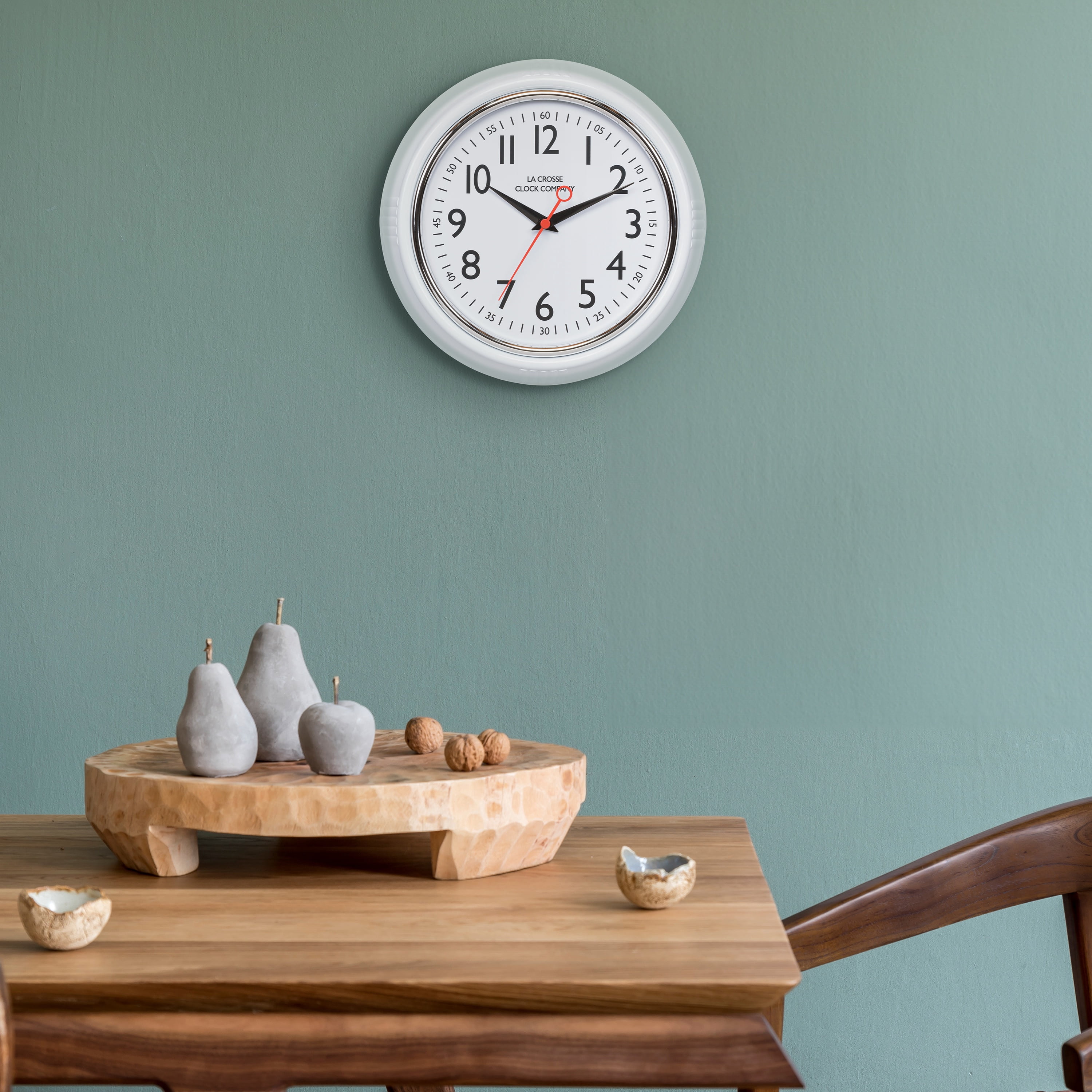 La Crosse Clock 9.61 inch Schoolhouse Analog Quartz Wall Clock, 404-3624W