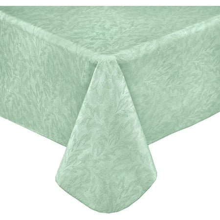 

Newbridge Sage Napa Leaf Solid Color Vinyl Flannel Backed Tablecloth Hotel Quality Indoor/Outdoor Patio Kitchen BBQ Dining Room Vinyl Tablecloth 60” x 120” Oblong/Rectangle