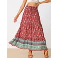 thumbnail image 4 of DARING DIVA Women's Boho Flare Floral Skirt XL Red, 4 of 6