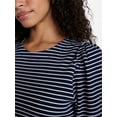 thumbnail image 4 of Time and Tru Women's Cotton Crewneck Tee with Puff Sleeves, Sizes XS-XXXL, 4 of 5