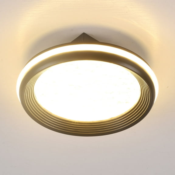 Maichis 12V RV 8" Ceiling Light with Ambient Side Glow Bar & Built-in Rocker Switch, RV Interior Light Fixture w/Dimmable 3000K/4000K & Hammered Acrylic Lens |Super Slim for Motorhome Camper Trailer