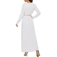 thumbnail image 2 of Alvivi Womens Solid Muslim Prayer Dress Arabian Long Sleeve Islamic Abaya Robe White L-XL, 2 of 4