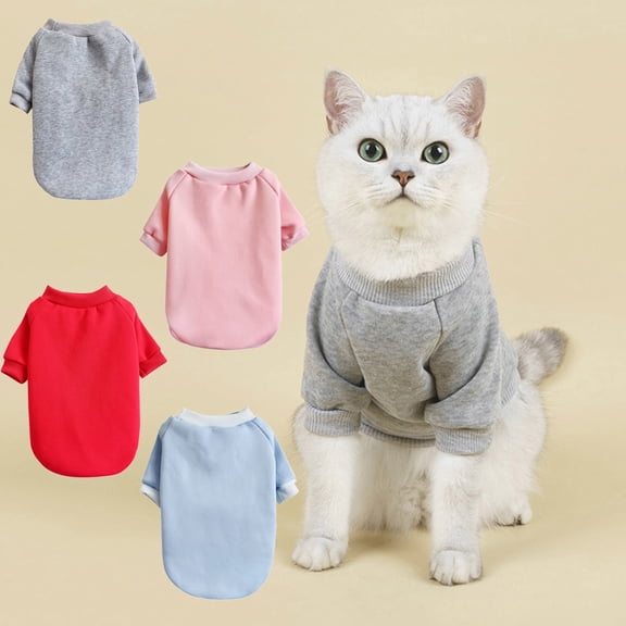 Xingjin Cat Sweater Knitwear Warm Winter Kitten Clothes Cute Pet Sweatshirt for Small Dogs and Hairless Cats Cozy Soft Pullover Apparel Style,Blue,S